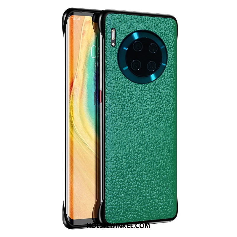 Huawei Mate 30 Hoesje Bedrijf Groen Lichte En Dun, Huawei Mate 30 Hoesje Mobiele Telefoon Leren Etui