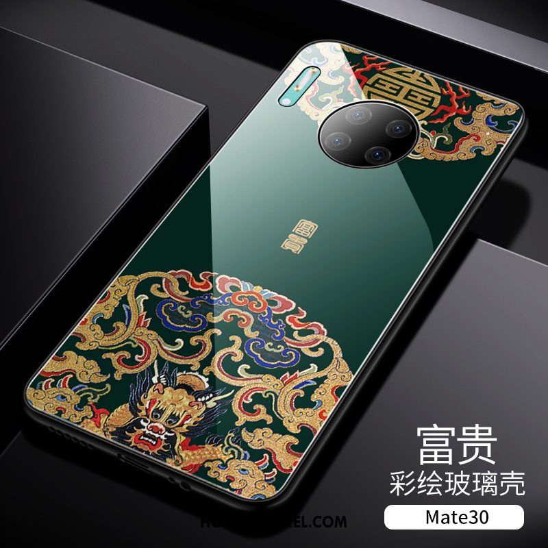 Huawei Mate 30 Hoesje Chinese Stijl Anti-fall Mobiele Telefoon, Huawei Mate 30 Hoesje Hoes Spiegel