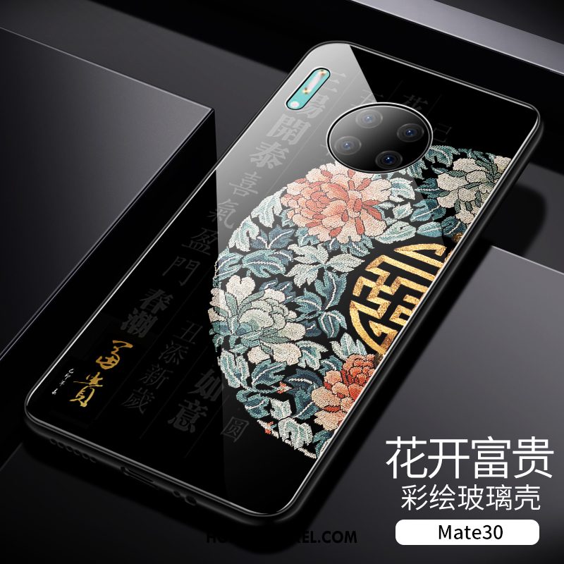 Huawei Mate 30 Hoesje Chinese Stijl Anti-fall Mobiele Telefoon, Huawei Mate 30 Hoesje Hoes Spiegel
