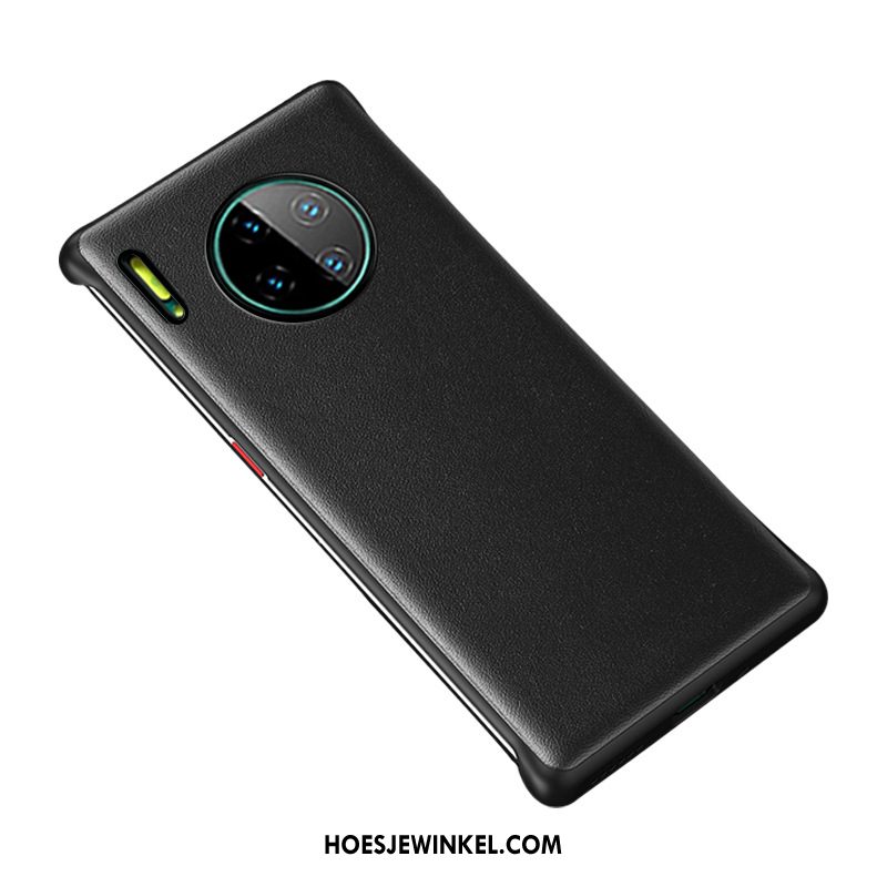 Huawei Mate 30 Hoesje Echt Leer Bescherming Mobiele Telefoon, Huawei Mate 30 Hoesje Zwart Hoes