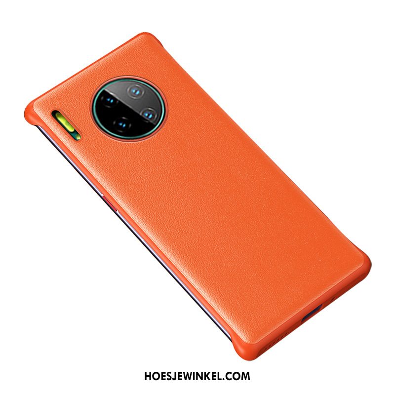 Huawei Mate 30 Hoesje Echt Leer Bescherming Mobiele Telefoon, Huawei Mate 30 Hoesje Zwart Hoes