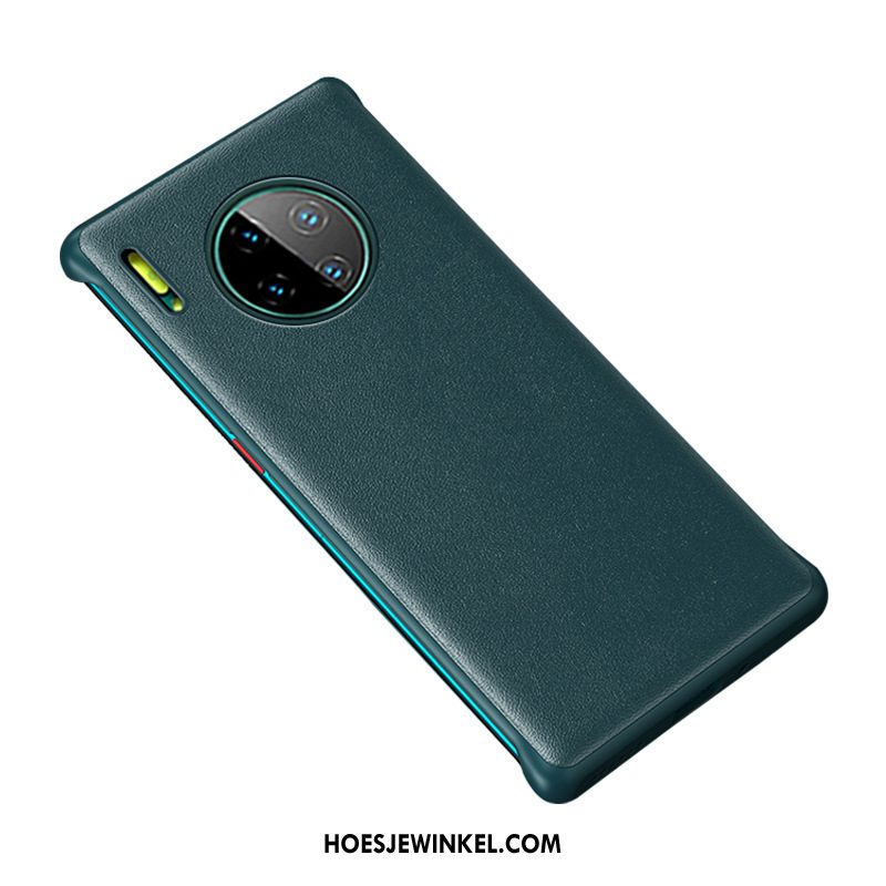 Huawei Mate 30 Hoesje Echt Leer Bescherming Mobiele Telefoon, Huawei Mate 30 Hoesje Zwart Hoes