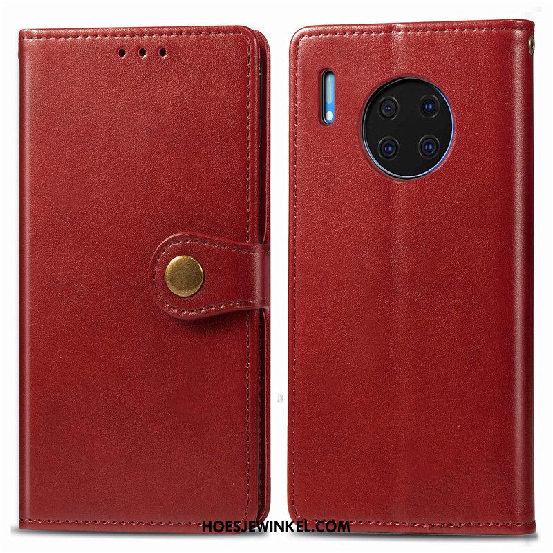 Huawei Mate 30 Hoesje Folio Rood Kunstleer, Huawei Mate 30 Hoesje Hoes Bedrijf