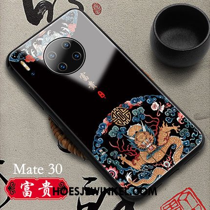 Huawei Mate 30 Hoesje Glas Mobiele Telefoon Wit, Huawei Mate 30 Hoesje Echte Chinese Stijl