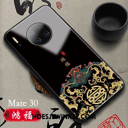 Huawei Mate 30 Hoesje Glas Mobiele Telefoon Wit, Huawei Mate 30 Hoesje Echte Chinese Stijl