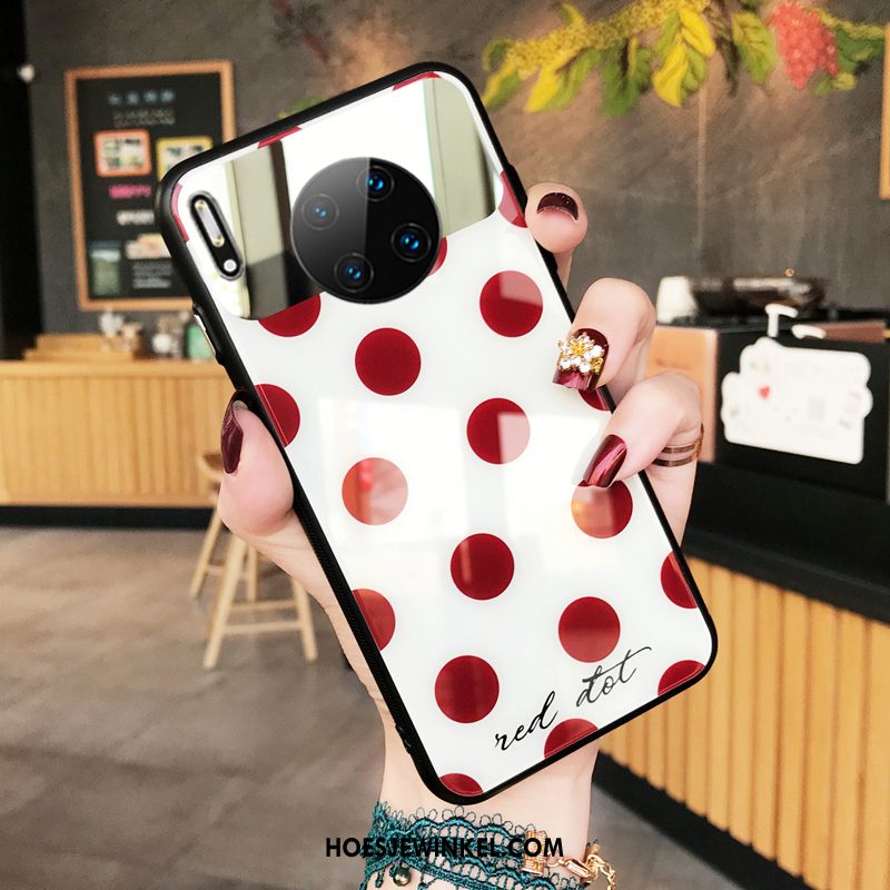 Huawei Mate 30 Hoesje Mobiele Telefoon Hart Trendy Merk, Huawei Mate 30 Hoesje Rood Spiegel