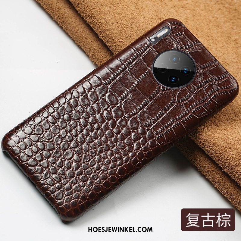 Huawei Mate 30 Hoesje Mobiele Telefoon Krokodillenleer Lederen, Huawei Mate 30 Hoesje Bedrijf Bescherming