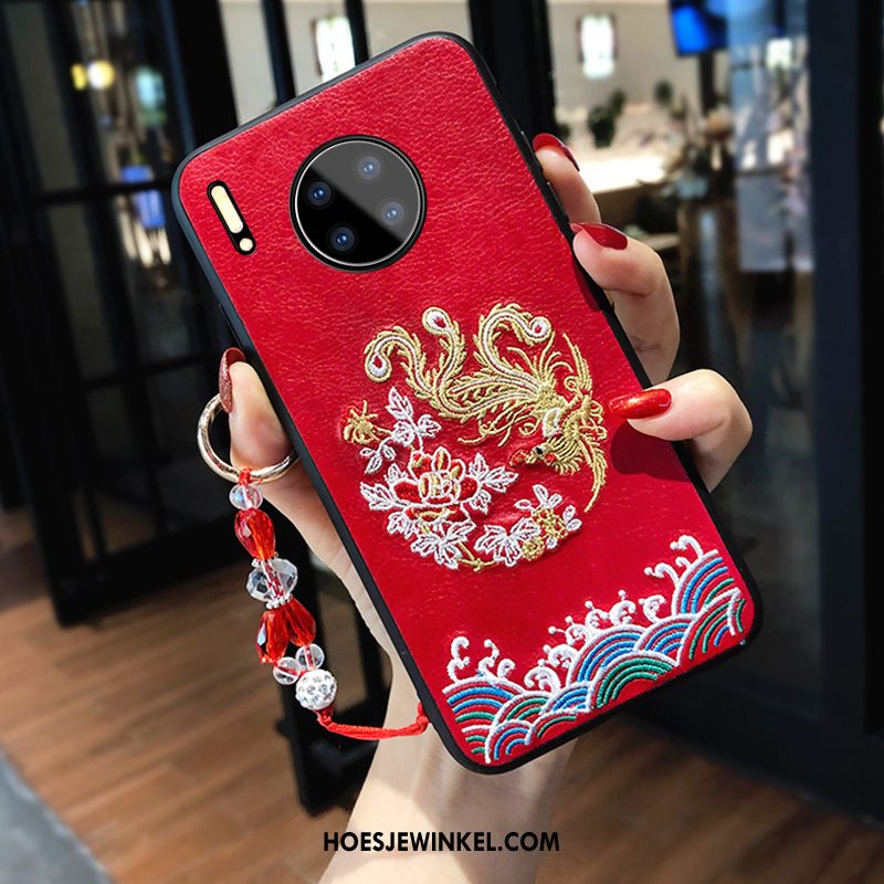 Huawei Mate 30 Hoesje Mobiele Telefoon Net Red Siliconen, Huawei Mate 30 Hoesje Chinese Stijl All Inclusive