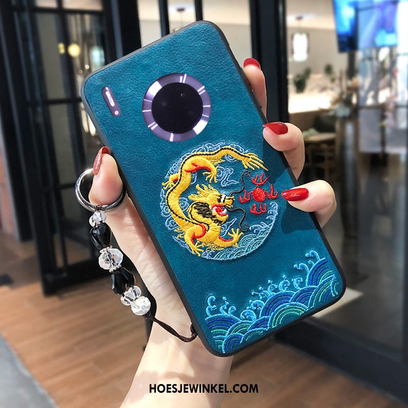 Huawei Mate 30 Hoesje Mobiele Telefoon Reliëf Lovers, Huawei Mate 30 Hoesje Chinese Stijl Nieuw