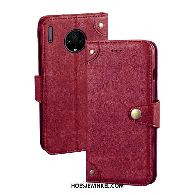 Huawei Mate 30 Hoesje Portemonnee Vintage Trendy Merk, Huawei Mate 30 Hoesje Clamshell Nieuw