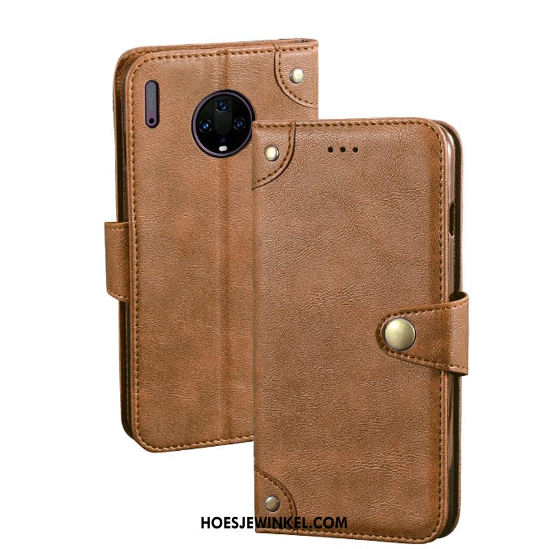 Huawei Mate 30 Hoesje Portemonnee Vintage Trendy Merk, Huawei Mate 30 Hoesje Clamshell Nieuw