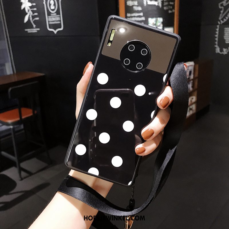 Huawei Mate 30 Hoesje Rood Hanger Golfpunt, Huawei Mate 30 Hoesje Nieuw Eenvoudige