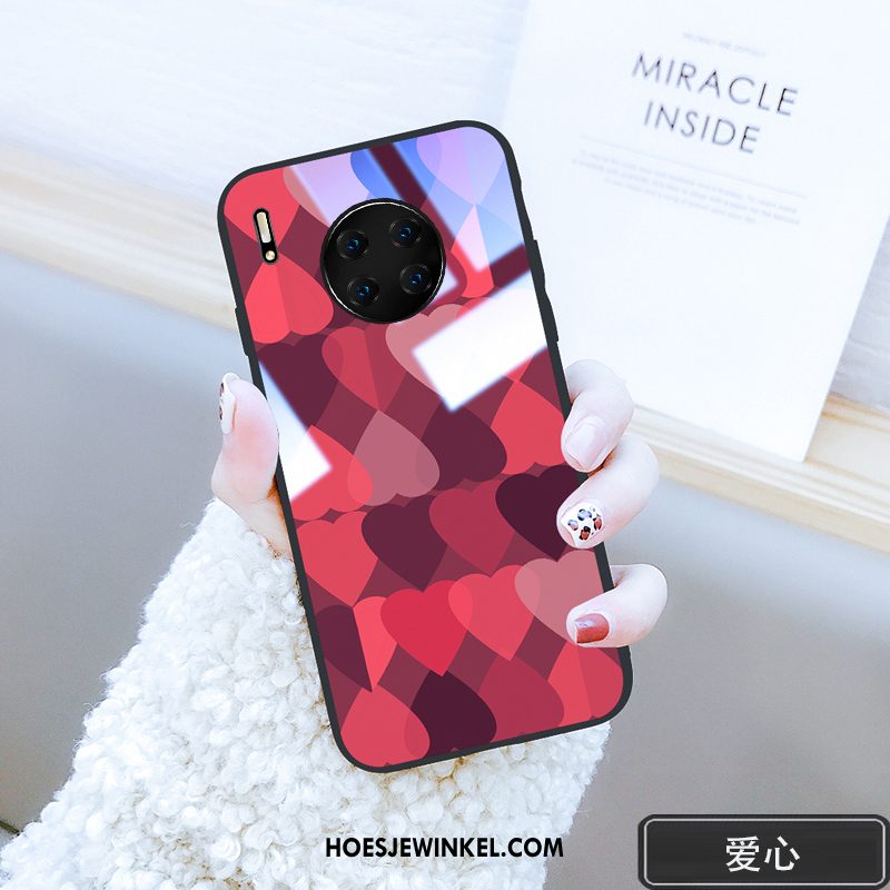 Huawei Mate 30 Hoesje Trendy Merk Spiegel Lovers, Huawei Mate 30 Hoesje Anti-fall High End