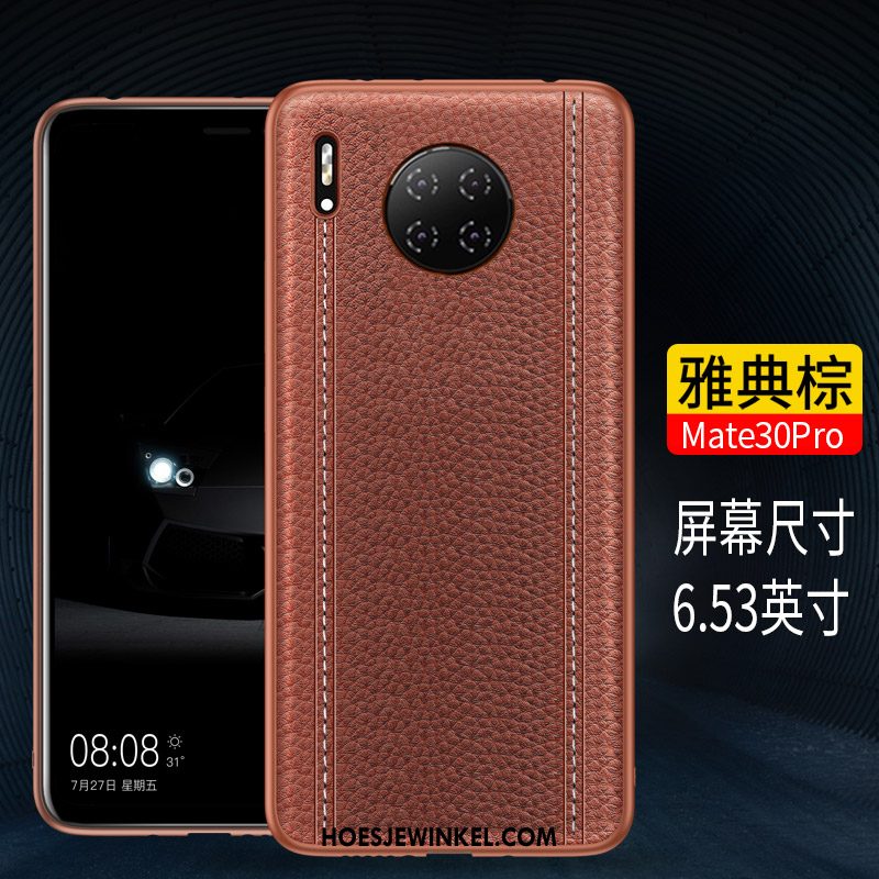 Huawei Mate 30 Pro Hoesje Anti-fall Echt Leer Mobiele Telefoon, Huawei Mate 30 Pro Hoesje All Inclusive High End