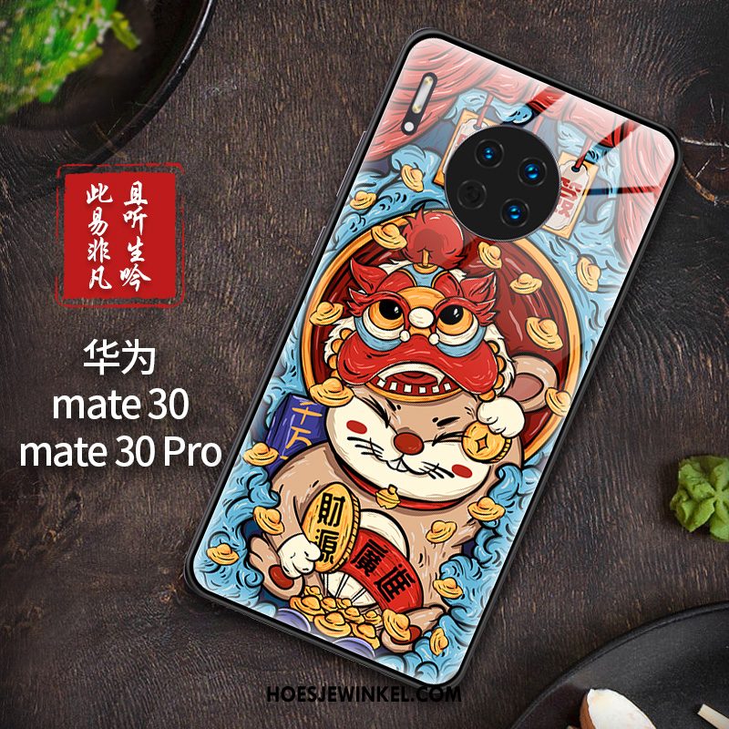 Huawei Mate 30 Pro Hoesje Bescherming Blauw Mobiele Telefoon, Huawei Mate 30 Pro Hoesje Chinese Stijl Persoonlijk