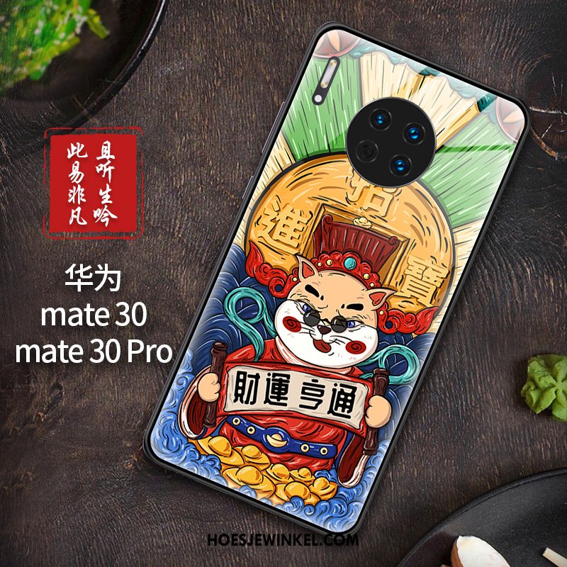 Huawei Mate 30 Pro Hoesje Bescherming Blauw Mobiele Telefoon, Huawei Mate 30 Pro Hoesje Chinese Stijl Persoonlijk