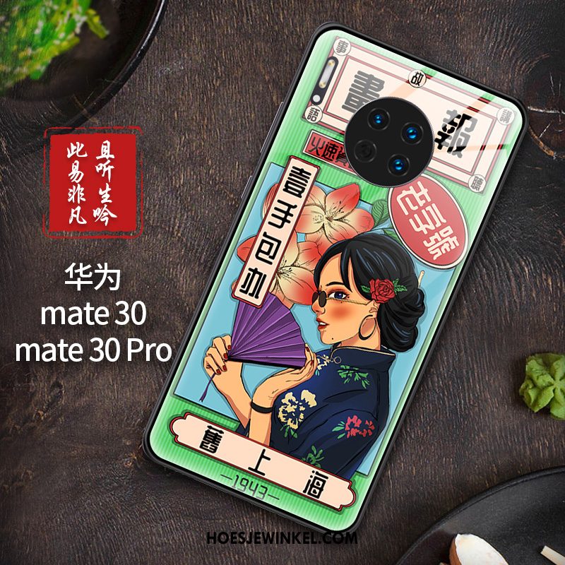 Huawei Mate 30 Pro Hoesje Bescherming Blauw Mobiele Telefoon, Huawei Mate 30 Pro Hoesje Chinese Stijl Persoonlijk