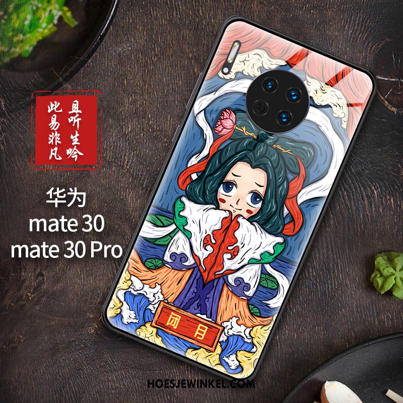 Huawei Mate 30 Pro Hoesje Bescherming Blauw Mobiele Telefoon, Huawei Mate 30 Pro Hoesje Chinese Stijl Persoonlijk