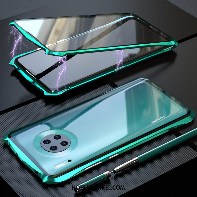 Huawei Mate 30 Pro Hoesje Glas Mobiele Telefoon Groen, Huawei Mate 30 Pro Hoesje Metaal Omlijsting