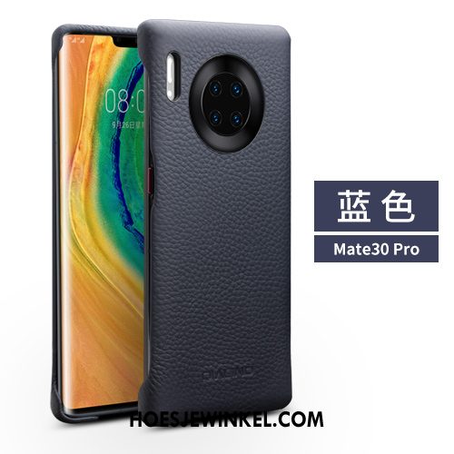 Huawei Mate 30 Pro Hoesje Mobiele Telefoon Eenvoudige Leren Etui, Huawei Mate 30 Pro Hoesje Mode Echt Leer