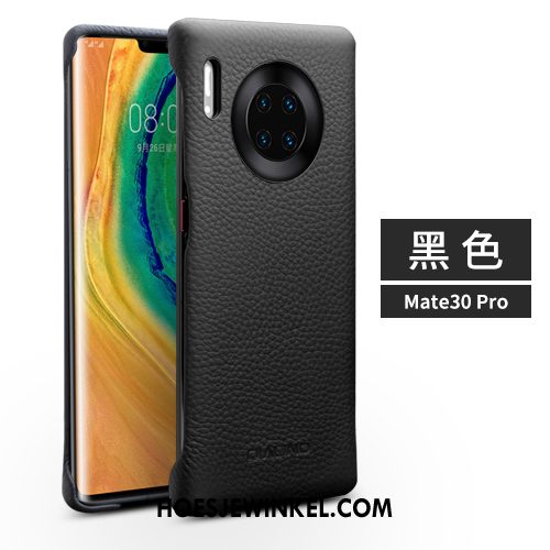 Huawei Mate 30 Pro Hoesje Mobiele Telefoon Eenvoudige Leren Etui, Huawei Mate 30 Pro Hoesje Mode Echt Leer