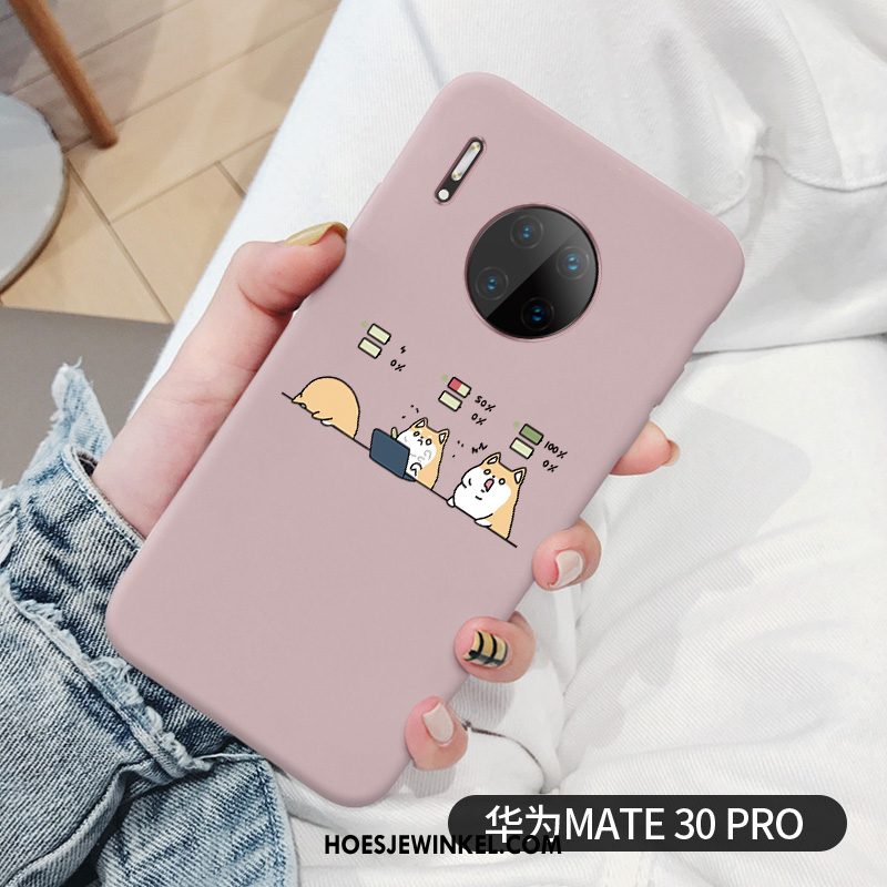 Huawei Mate 30 Pro Hoesje Roze Trend All Inclusive, Huawei Mate 30 Pro Hoesje Dun Schrobben