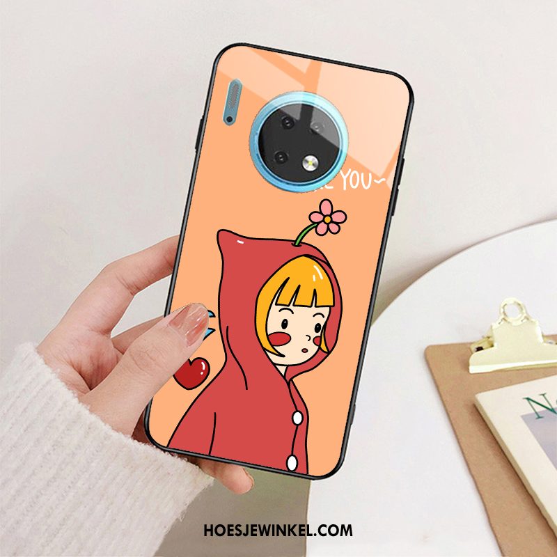 Huawei Mate 30 Pro Hoesje Spotprent Hoes Mobiele Telefoon, Huawei Mate 30 Pro Hoesje Glas Anti-fall