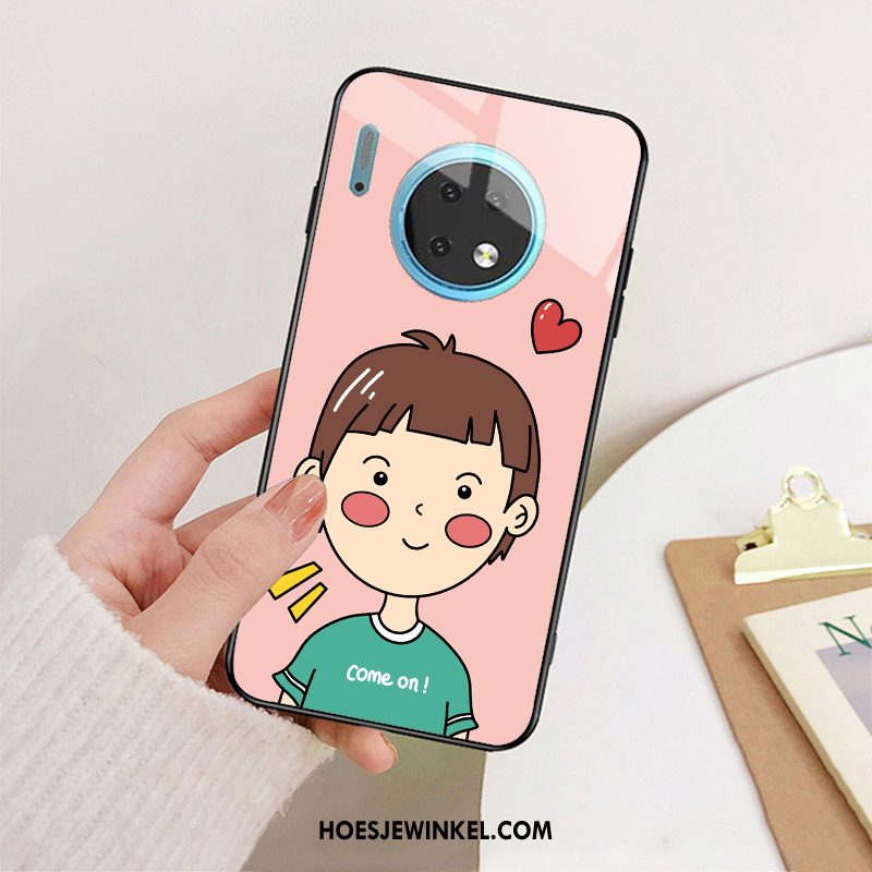 Huawei Mate 30 Pro Hoesje Spotprent Hoes Mobiele Telefoon, Huawei Mate 30 Pro Hoesje Glas Anti-fall