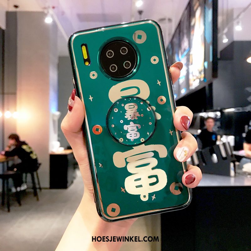 Huawei Mate 30 Pro Hoesje Trend Groen Plating, Huawei Mate 30 Pro Hoesje Scheppend Lovers