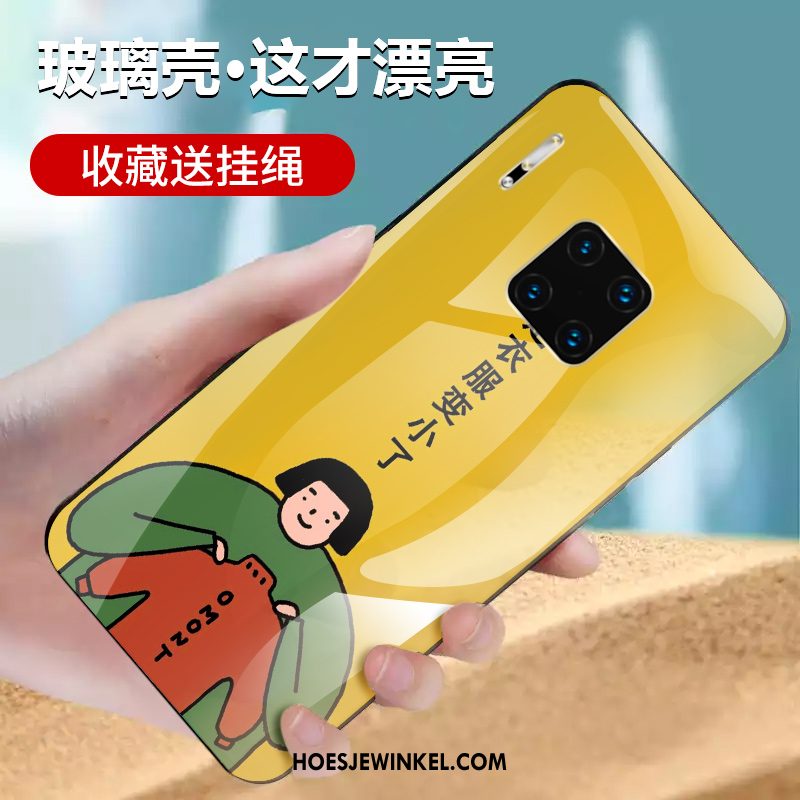 Huawei Mate 30 Rs Hoesje Geel Hoes Glas, Huawei Mate 30 Rs Hoesje Bescherming Mobiele Telefoon