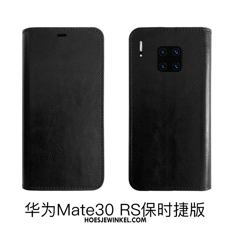 Huawei Mate 30 Rs Hoesje Leren Etui Echt Leer All Inclusive, Huawei Mate 30 Rs Hoesje Bescherming Mobiele Telefoon Braun