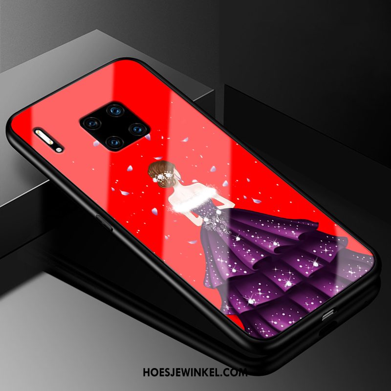 Huawei Mate 30 Rs Hoesje Rood Gazen Glas, Huawei Mate 30 Rs Hoesje Bescherming Mobiele Telefoon