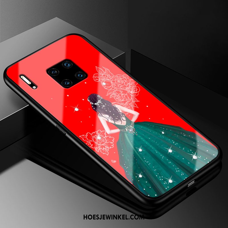 Huawei Mate 30 Rs Hoesje Rood Gazen Glas, Huawei Mate 30 Rs Hoesje Bescherming Mobiele Telefoon