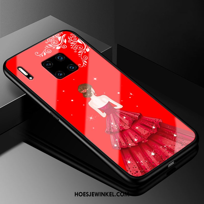 Huawei Mate 30 Rs Hoesje Rood Gazen Glas, Huawei Mate 30 Rs Hoesje Bescherming Mobiele Telefoon