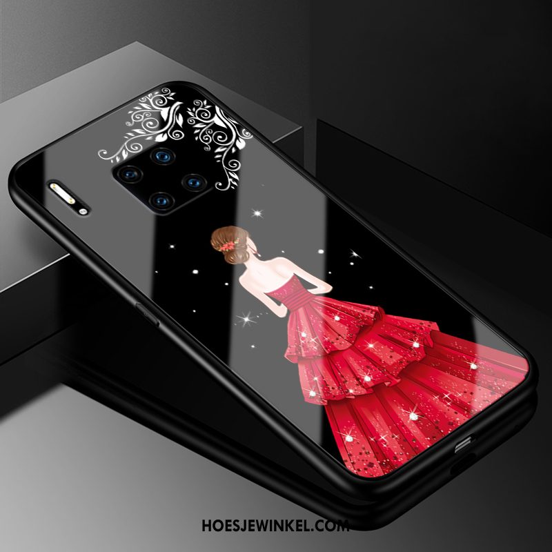 Huawei Mate 30 Rs Hoesje Rood Gazen Glas, Huawei Mate 30 Rs Hoesje Bescherming Mobiele Telefoon