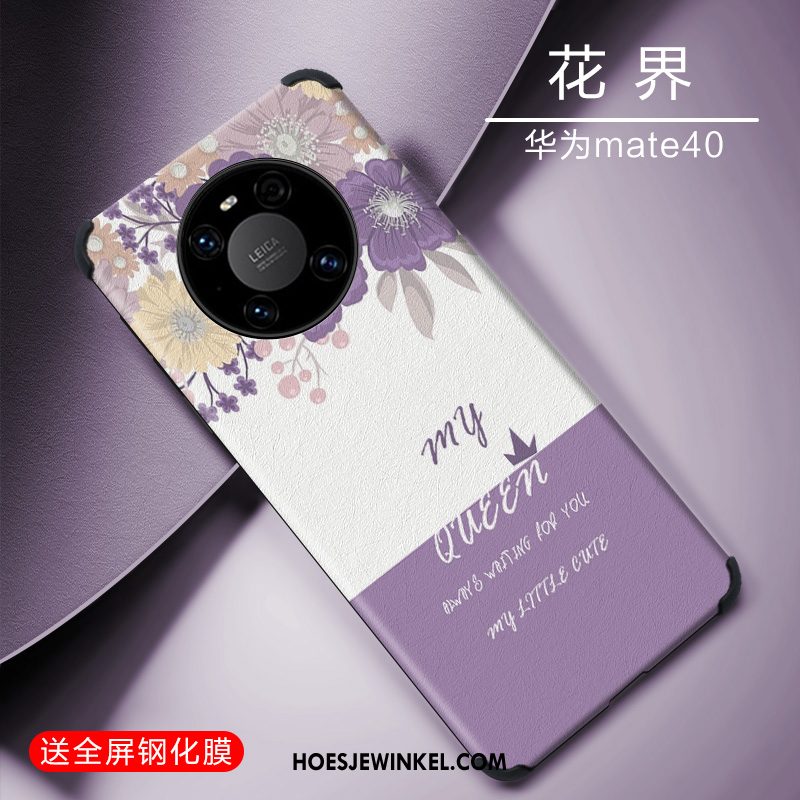 Huawei Mate 40 Hoesje Eenvoudige All Inclusive Reliëf, Huawei Mate 40 Hoesje Mobiele Telefoon Persoonlijk