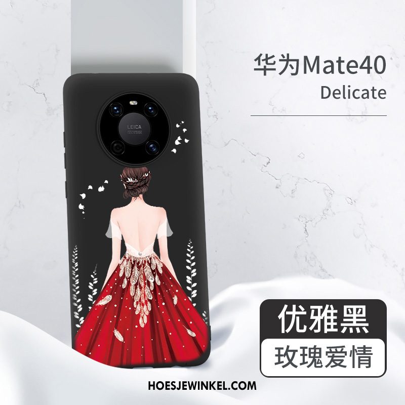 Huawei Mate 40 Hoesje Hoes Siliconen Zwart, Huawei Mate 40 Hoesje Nieuw All Inclusive