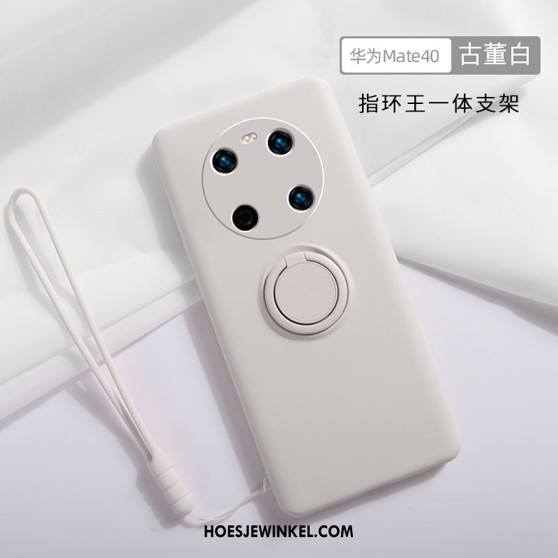 Huawei Mate 40 Hoesje Magnetisch Siliconen Ring, Huawei Mate 40 Hoesje Rood Ondersteuning