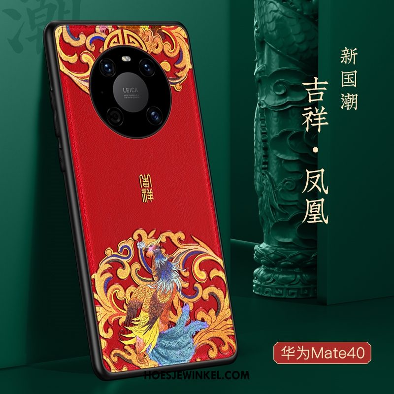 Huawei Mate 40 Hoesje Siliconen Bescherming Trendy Merk, Huawei Mate 40 Hoesje Dun Blauw