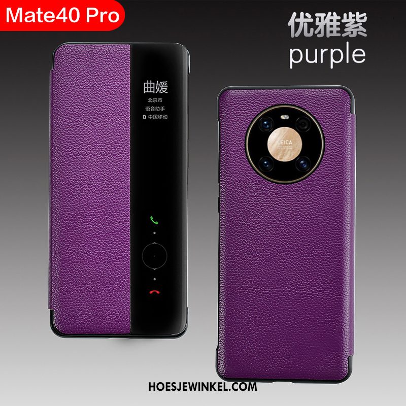 Huawei Mate 40 Pro Hoesje Folio All Inclusive Mobiele Telefoon, Huawei Mate 40 Pro Hoesje Hoes Echt Leer