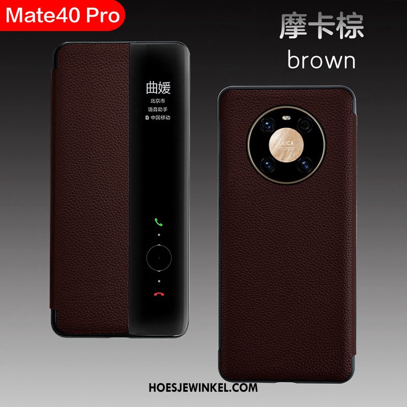 Huawei Mate 40 Pro Hoesje Folio All Inclusive Mobiele Telefoon, Huawei Mate 40 Pro Hoesje Hoes Echt Leer