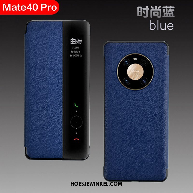 Huawei Mate 40 Pro Hoesje Folio All Inclusive Mobiele Telefoon, Huawei Mate 40 Pro Hoesje Hoes Echt Leer