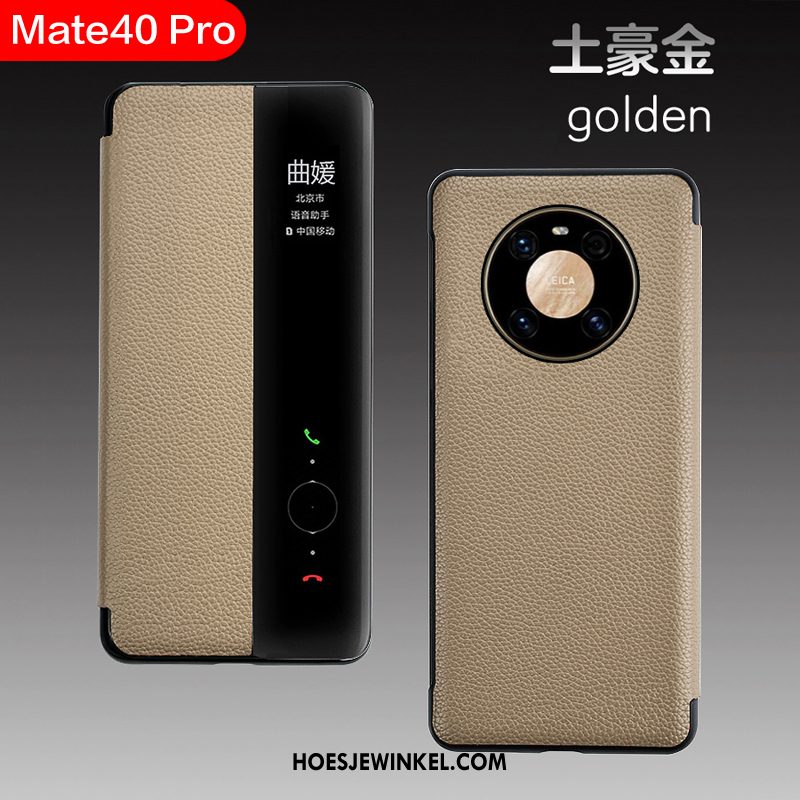 Huawei Mate 40 Pro Hoesje Folio All Inclusive Mobiele Telefoon, Huawei Mate 40 Pro Hoesje Hoes Echt Leer