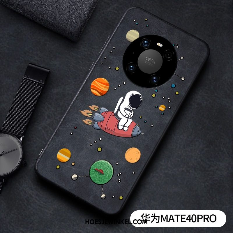 Huawei Mate 40 Pro Hoesje Mobiele Telefoon Zwart Kunst, Huawei Mate 40 Pro Hoesje Reliëf Mode