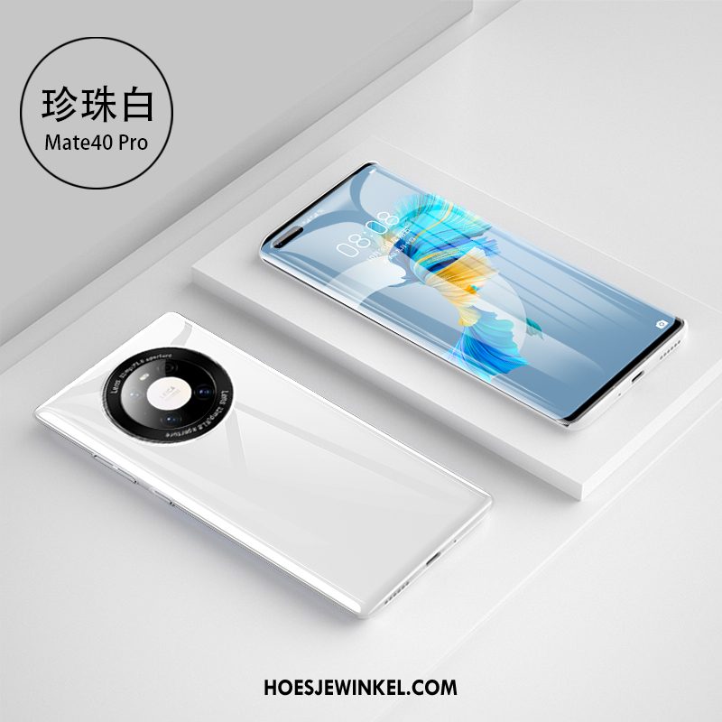 Huawei Mate 40 Pro Hoesje Nieuw Dun Spiegel, Huawei Mate 40 Pro Hoesje Trendy Merk Glas