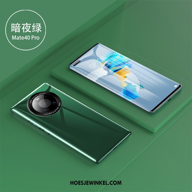 Huawei Mate 40 Pro Hoesje Nieuw Dun Spiegel, Huawei Mate 40 Pro Hoesje Trendy Merk Glas