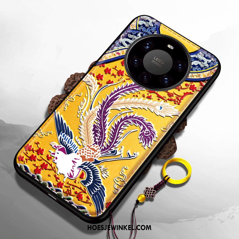 Huawei Mate 40 Pro+ Hoesje Reliëf Net Red Trend, Huawei Mate 40 Pro+ Hoesje Mobiele Telefoon Wind