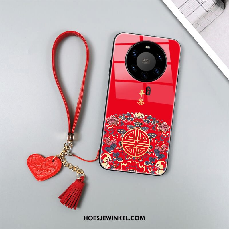 Huawei Mate 40 Pro+ Hoesje Rood Nieuw Bescherming, Huawei Mate 40 Pro+ Hoesje Hoes Anti-fall