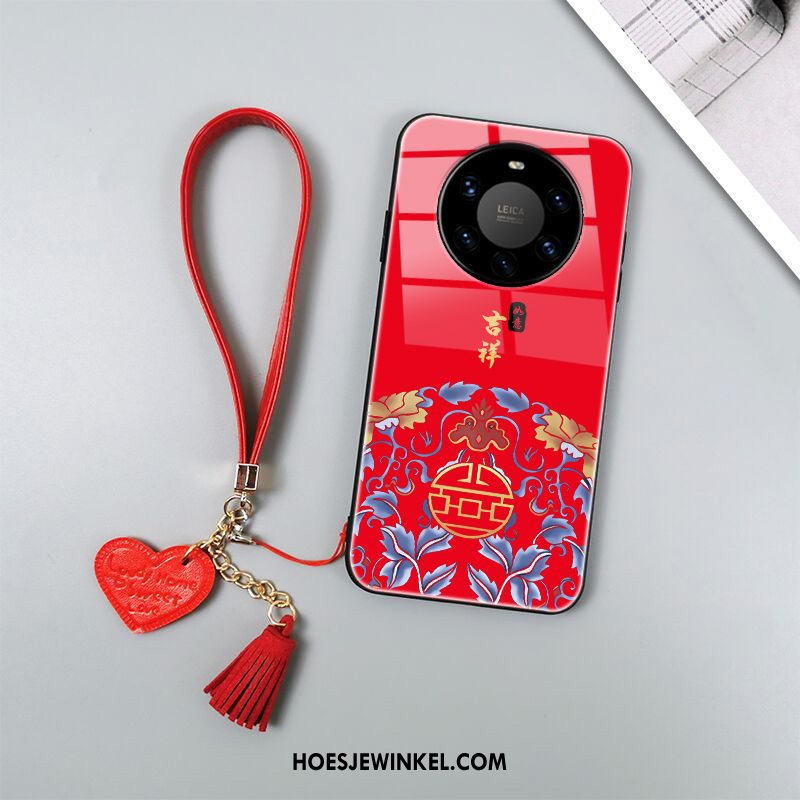 Huawei Mate 40 Pro+ Hoesje Rood Nieuw Bescherming, Huawei Mate 40 Pro+ Hoesje Hoes Anti-fall