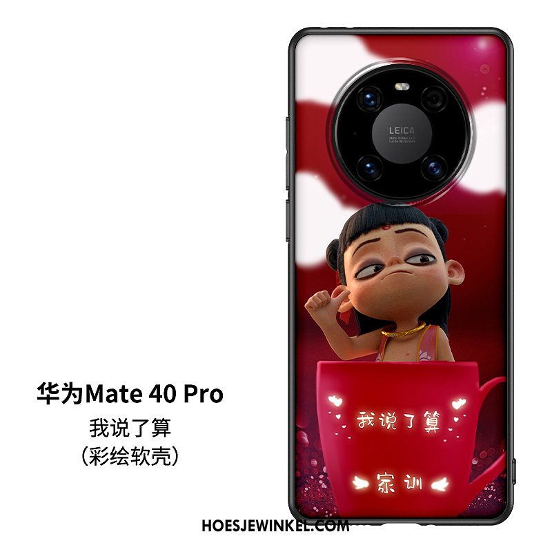 Huawei Mate 40 Pro Hoesje Spotprent Chinese Stijl Persoonlijk, Huawei Mate 40 Pro Hoesje Trendy Merk Glas